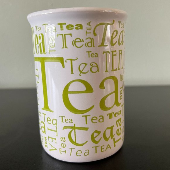 Pair of GIBSON  TEA & COFFEE Ceramic Mugs with Word Cloud Collage Patterns - Picture 4 of 13